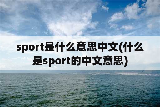 sport是什么意思中文(什么是sport的中文意思)