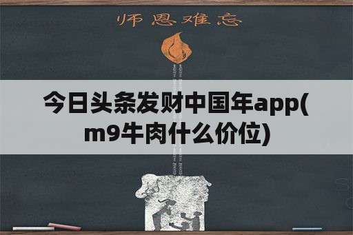 今日头条发财中国年app(m9牛肉什么价位)